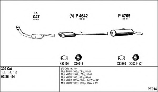 FENNO PE014 Exhaust System